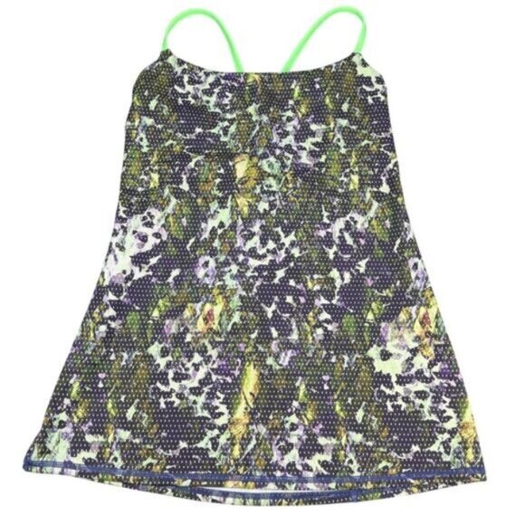Lululemon Dancing Warrior Tank Floral Sport White Multi / Pistachio Size 8 - Picture 7 of 11